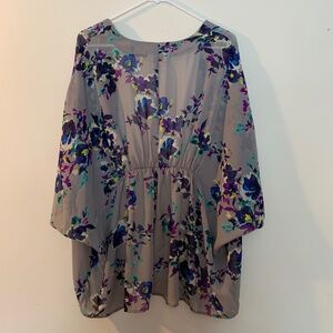 ARIZONA Floral Beach Coverup Size Medium Multicolor Travel Vacation Resortwear